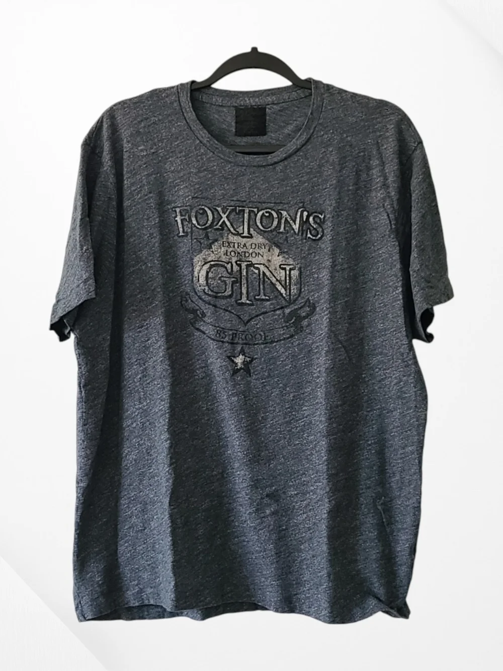J. Crew Mens Size XL Heather Charcoal Foxton’s London Gin Graphic T-Shirt